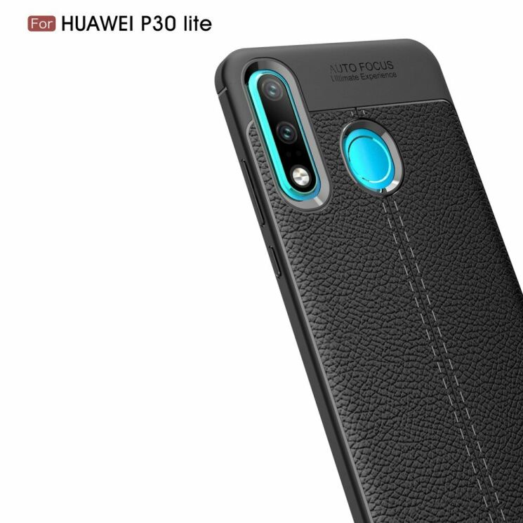 Захисний чохол Deexe Leather Cover для Huawei P30 Lite - Black: фото 8 з 14