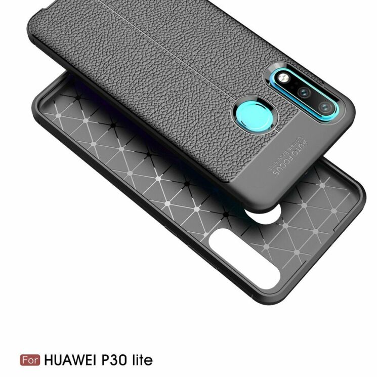 Защитный чехол Deexe Leather Cover для Huawei P30 Lite - Black: фото 7 из 14