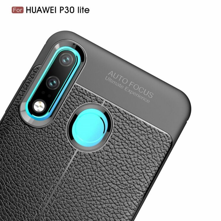 Захисний чохол Deexe Leather Cover для Huawei P30 Lite - Dark Blue: фото 7 з 11