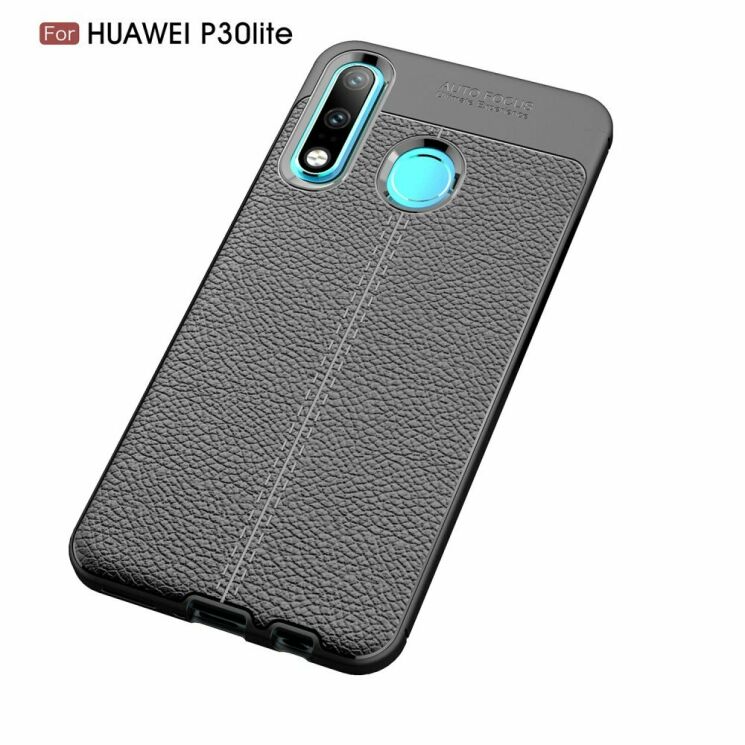 Захисний чохол Deexe Leather Cover для Huawei P30 Lite - Black: фото 5 з 14