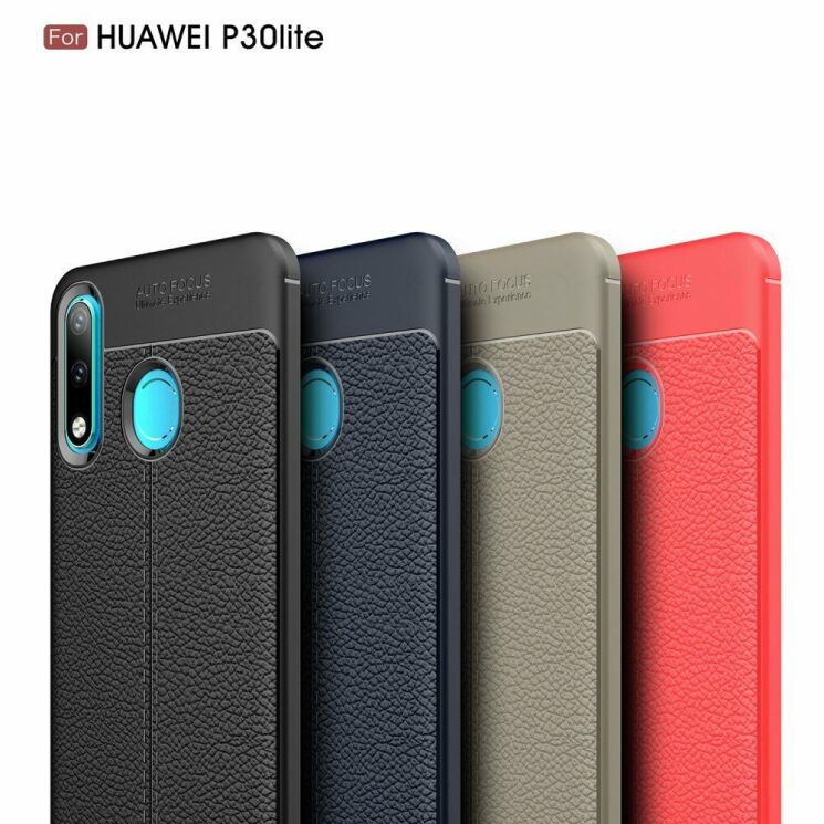 Захисний чохол Deexe Leather Cover для Huawei P30 Lite - Dark Blue: фото 3 з 11