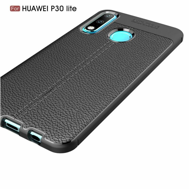 Захисний чохол Deexe Leather Cover для Huawei P30 Lite - Black: фото 9 з 14