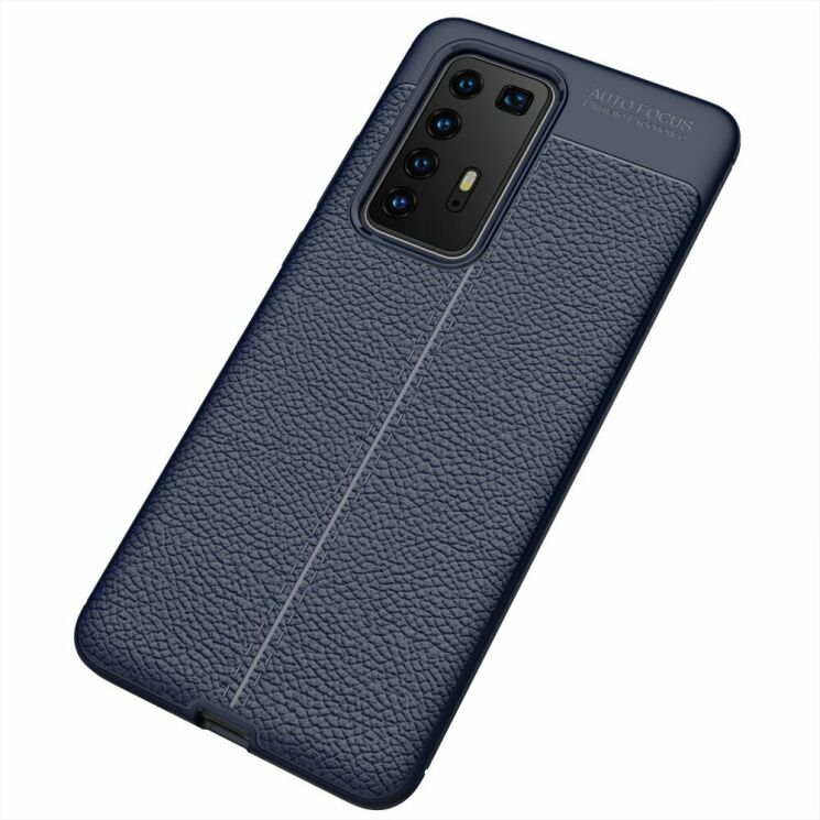 Защитный чехол Deexe Leather Cover для Huawei P40 Pro - Blue: фото 2 из 11