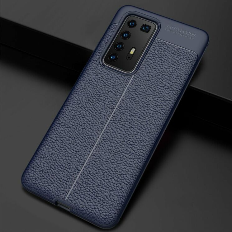 Защитный чехол Deexe Leather Cover для Huawei P40 Pro - Blue: фото 3 из 11