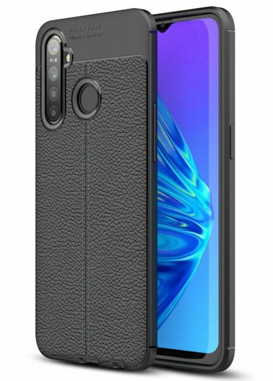Защитный чехол Deexe Leather Cover для Realme 5 / Realme C3 - Black: фото 1 из 14
