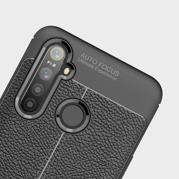 Защитный чехол Deexe Leather Cover для Realme 5 / Realme C3 - Black: фото 5 из 14