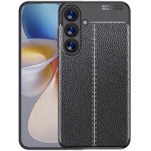 Защитный чехол Deexe Leather Cover для Samsung Galaxy S25 Plus (S936) - Black: фото 1 из 6