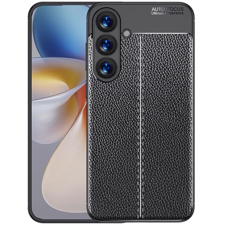 Защитный чехол Deexe Leather Cover для Samsung Galaxy S25 Plus (S936) - Black: фото 1 из 6