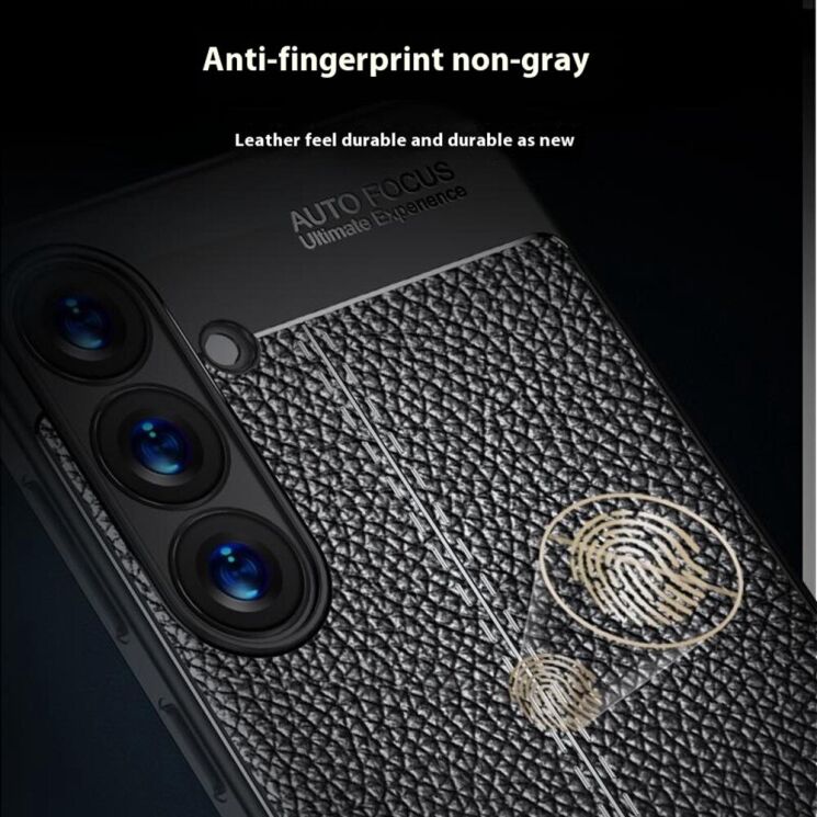 Защитный чехол Deexe Leather Cover для Samsung Galaxy S25 Plus (S936) - Black: фото 5 из 6
