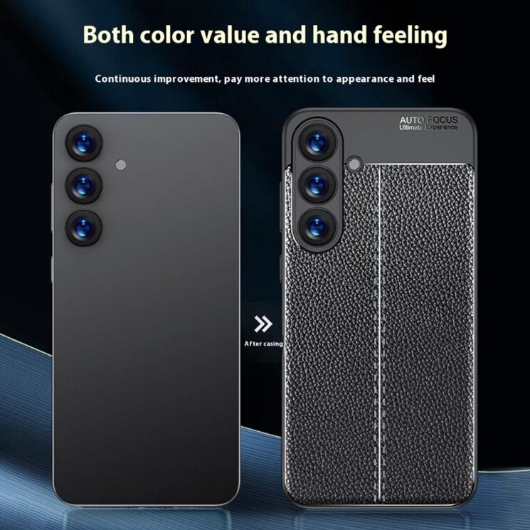 Защитный чехол Deexe Leather Cover для Samsung Galaxy S25 Plus (S936) - Black: фото 3 из 6
