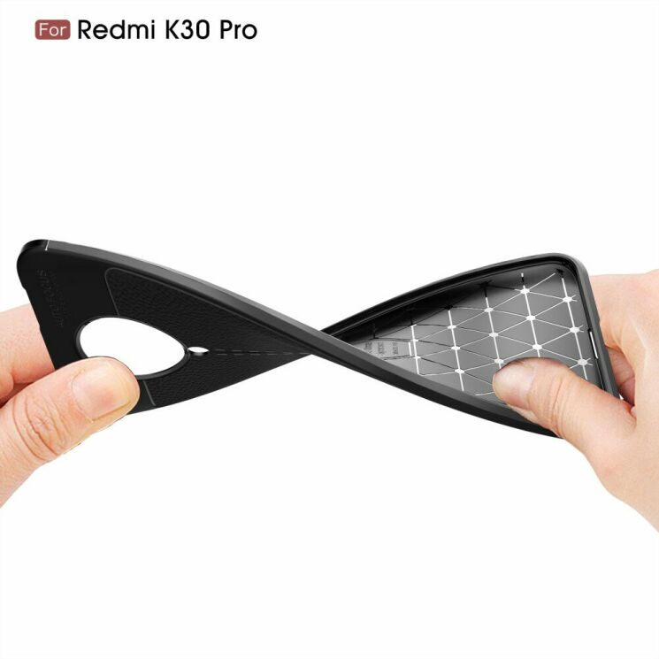 Защитный чехол Deexe Leather Cover для Xiaomi Poco F2 Pro / Redmi K30 Pro - Black: фото 9 из 18