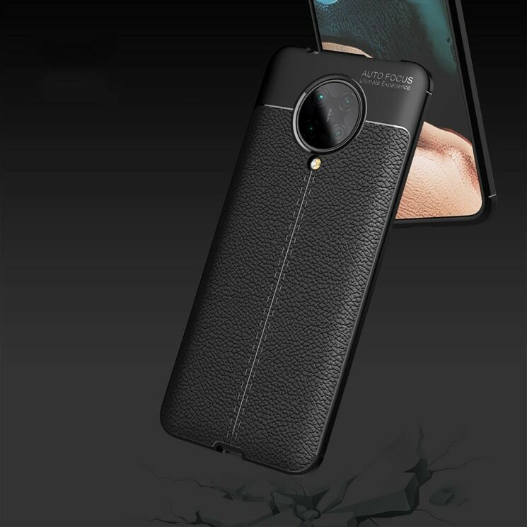 Защитный чехол Deexe Leather Cover для Xiaomi Poco F2 Pro / Redmi K30 Pro - Black: фото 16 из 18