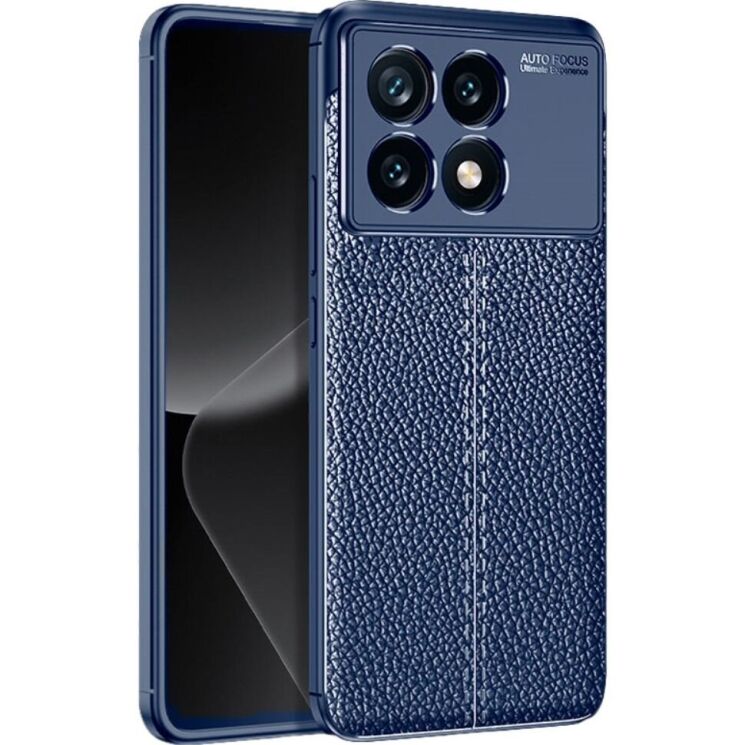 Защитный чехол Deexe Leather Cover для Xiaomi Poco F6 Pro - Blue: фото 2 из 9