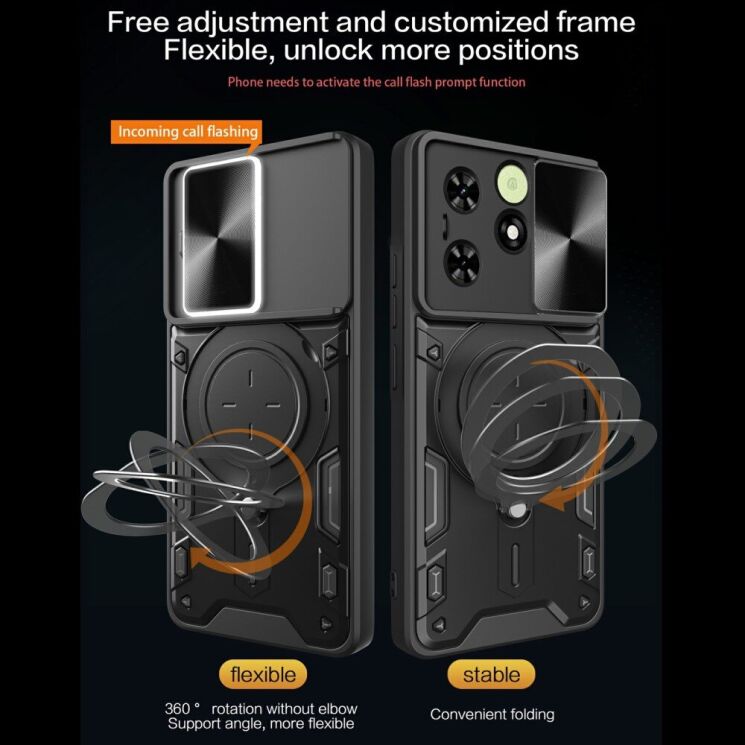 Защитный чехол Deexe Magnetic Space для TECNO Spark Go 2024 / Spark 20 / 20C - Black: фото 6 из 10