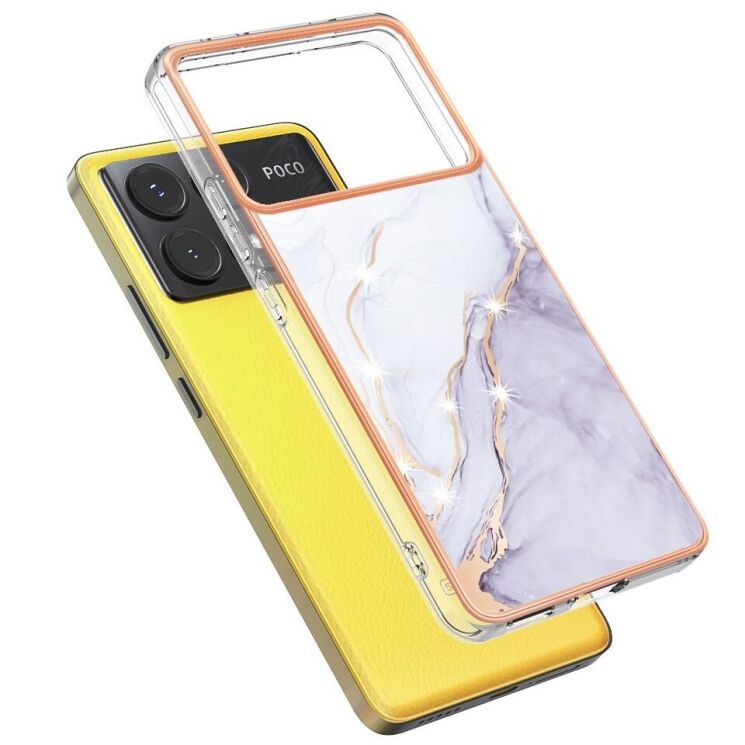 Защитный чехол Deexe Marble Style для Xiaomi Poco X6 Pro - White: фото 2 из 6