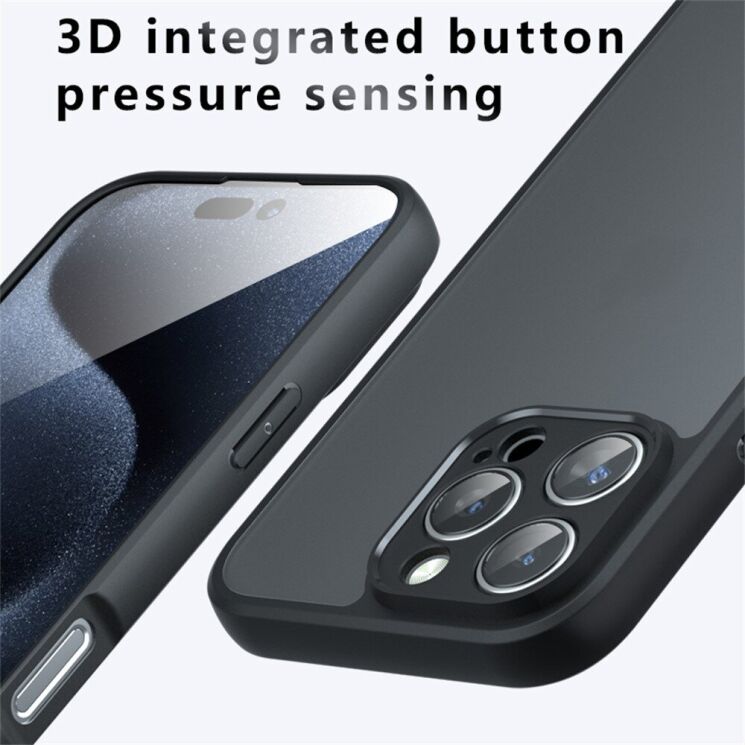 Захисний чохол Deexe Matte Skin для Apple iPhone 16 Pro - Transparent / Black: фото 4 з 10