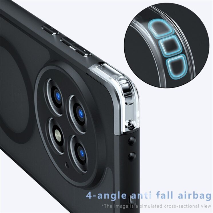 Защитный чехол Deexe Matte Skin with MagSafe для OnePlus 13 - Transparent / Black: фото 5 из 11