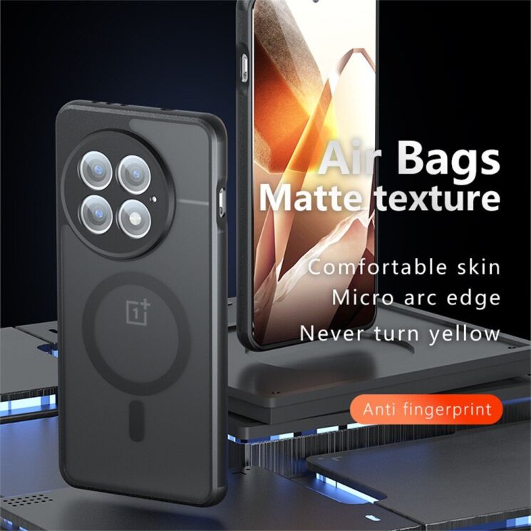 Защитный чехол Deexe Matte Skin with MagSafe для OnePlus 13 - Transparent / Black: фото 2 из 11