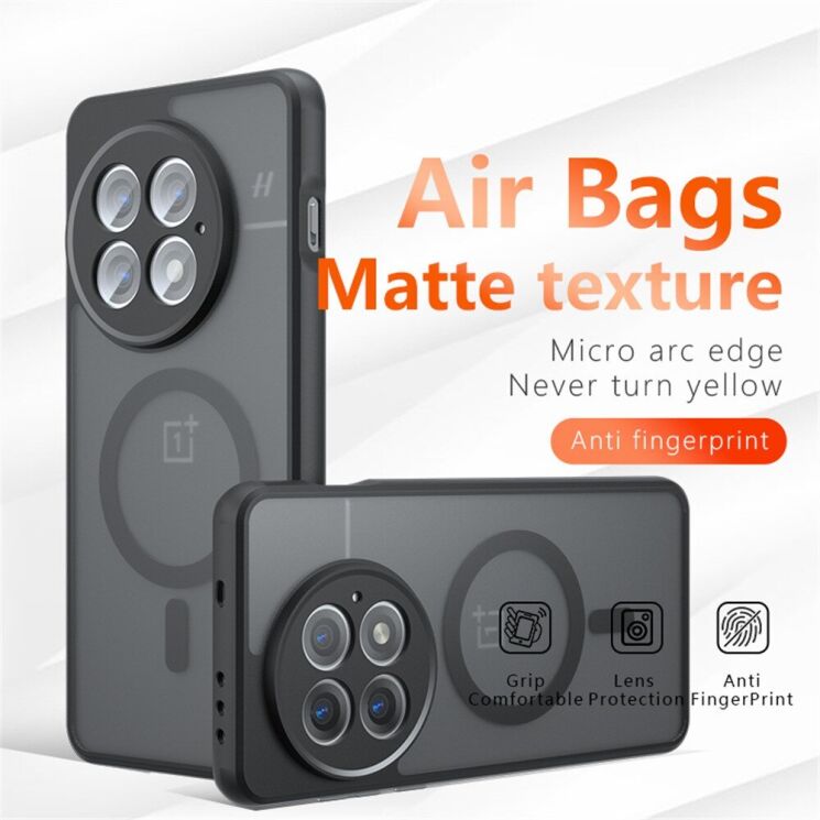 Защитный чехол Deexe Matte Skin with MagSafe для OnePlus 13 - Transparent / Black: фото 3 из 11