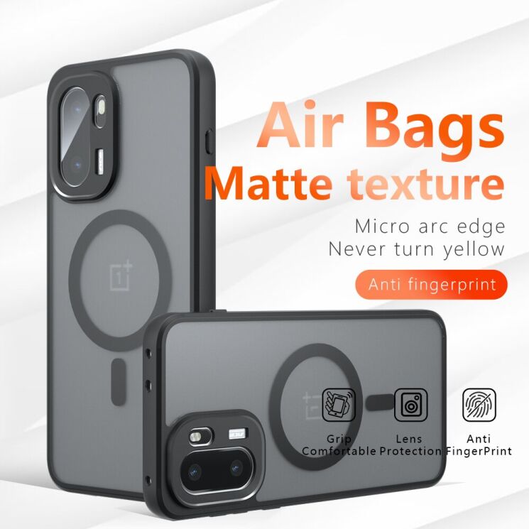 Защитный чехол Deexe Matte Skin with MagSafe для OnePlus 15R / Ace 6 / Ace 6T - Black: фото 4 из 14