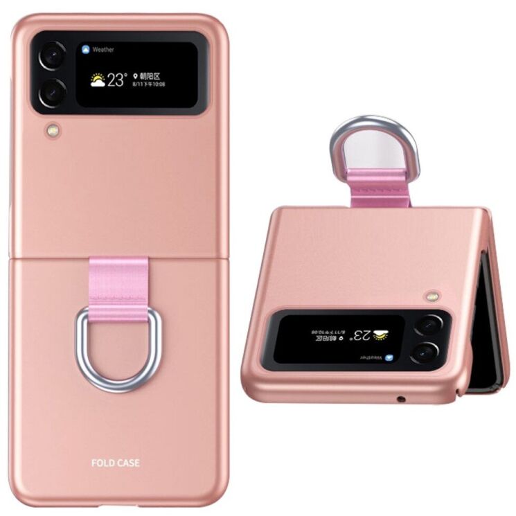 Защитный чехол Deexe Ring Case для Samsung Galaxy Flip 4 - Rose Gold: фото 1 из 8