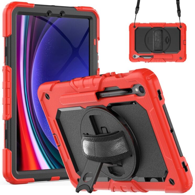 Защитный чехол Deexe Shockproof Case для Samsung Galaxy Tab S9 FE (X510/516) / Tab S10 FE (X520/526) - Black / Red: фото 2 из 10