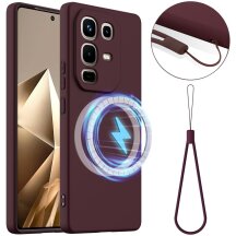 Защитный чехол Deexe Silicone Case with MagSafe для Infinix Note 50 / Note 50 Pro - Wine Red: фото 1 из 8
