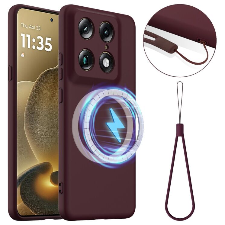 Защитный чехол Deexe Silicone Case with MagSafe для Motorola Signature - Wine Red: фото 1 из 9