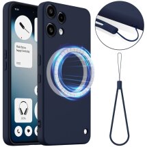 Захисний чохол Deexe Silicone Case with MagSafe для Nothing Phone (3a) Lite - Dark Blue: фото 1 з 9