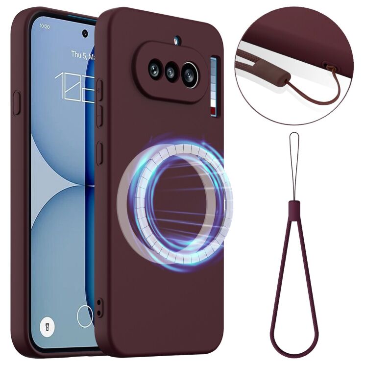 Захисний чохол Deexe Silicone Case with MagSafe для Nothing Phone (4a) - Wine Red: фото 1 з 9