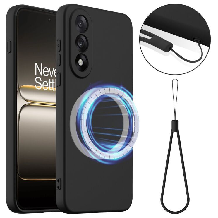 Защитный чехол Deexe Silicone Case with MagSafe для OnePlus Nord 5 / Ace 5 Ultra - Black: фото 1 из 8