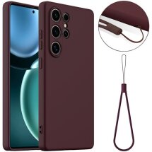 Защитный чехол Deexe Silicone Case with MagSafe для Samsung Galaxy S25 Ultra (S938) - Wine Red: фото 1 из 9