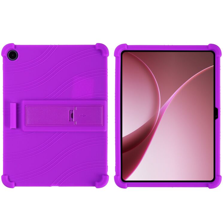 Захисний чохол Deexe Silicone Kickstand для OnePlus Pad Go 2 - Purple: фото 2 з 8