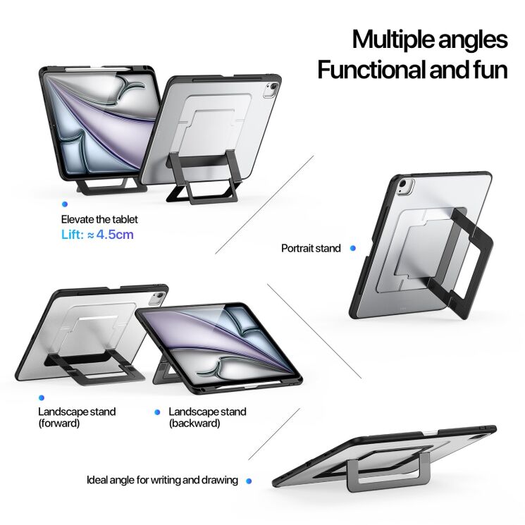 Захисний чохол DUX DUCIS Axis Series для iPad Air 13 M3/M2 (2025/2024) - Black: фото 8 з 14
