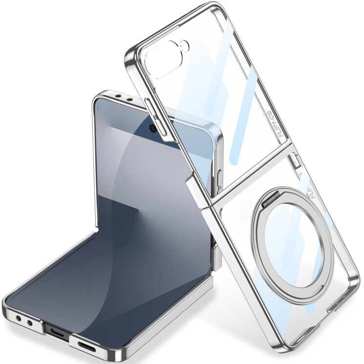 Защитный чехол GKK Elegant MagStand для Samsung Galaxy Flip 7 - Silver: фото 1 из 9