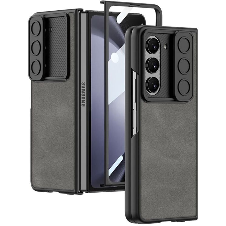 Защитный чехол GKK Leather Shell для Samsung Galaxy Fold 5 - Grey: фото 1 из 12