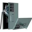 Защитный чехол GKK UltraThin Bracket Shell для Samsung Galaxy S22 Ultra (S908) - Green (298409G)