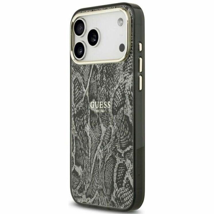 Защитный чехол Guess Python Pattern MagSafe для iPhone 17 Pro Max (GUHMP17XHIMPYGK) - Black (411146B) Защитный чехол Guess Python Pattern MagSafe для iPhone 17 Pro Max (GUHMP17XHIMPYGK) - Black: фото 2 из 7
