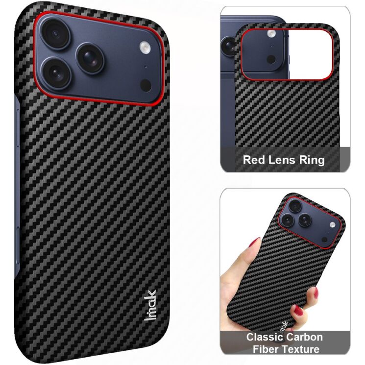 Защитный чехол IMAK Carbon Guard для Apple iPhone 18 Pro / 17 Pro - Carbon Fiber: фото 2 из 8