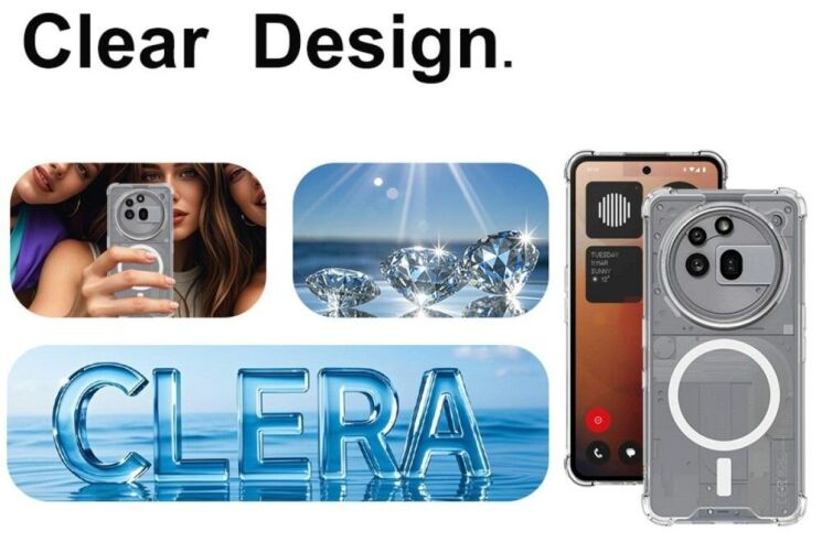 Защитный чехол IMAK Space Shield MagSafe для Nothing Phone (3a) Pro - Transparent: фото 8 из 11