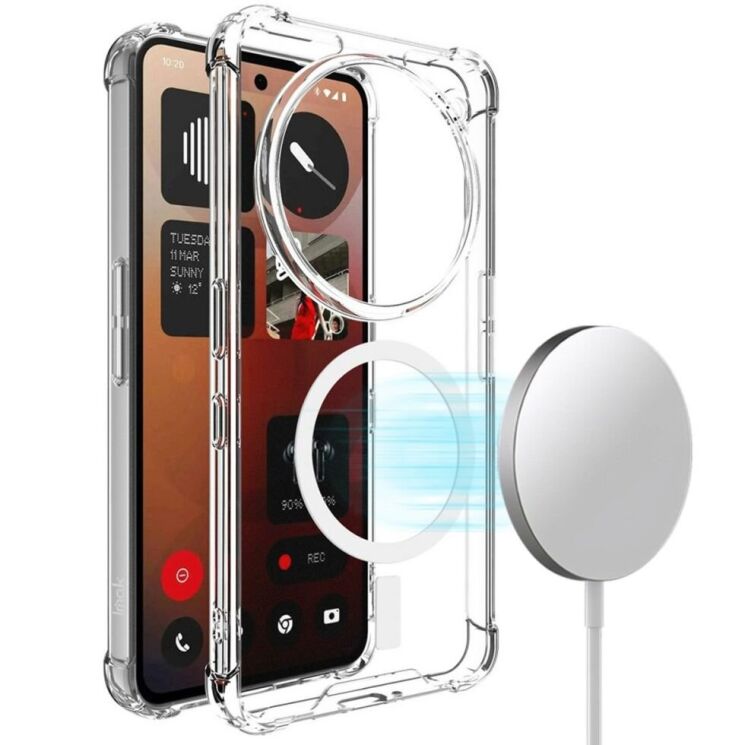 Защитный чехол IMAK Space Shield MagSafe для Nothing Phone (3a) Pro - Transparent: фото 3 из 11