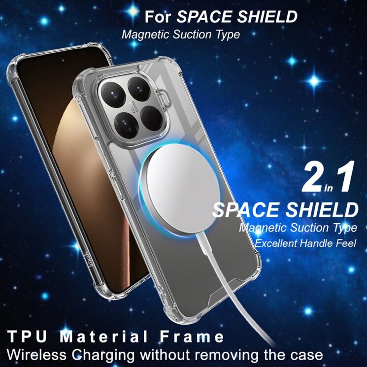 Защитный чехол IMAK Space Shield MagSafe для Xiaomi 15T Pro - Transparent: фото 4 из 10