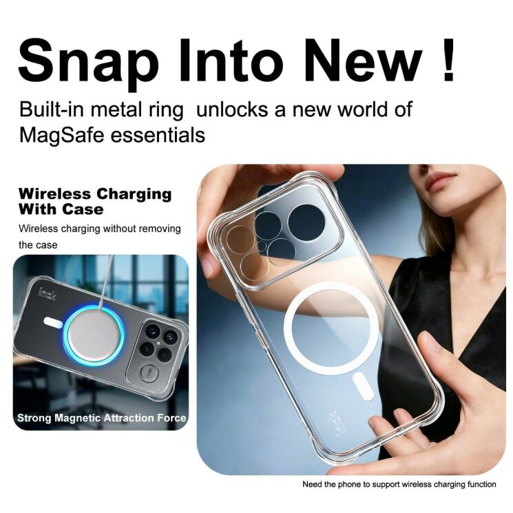 Защитный чехол IMAK Space Shield MagSafe для Xiaomi Poco F8 Ultra - Transparent (403461T) Защитный чехол IMAK Space Shield MagSafe для Xiaomi Poco F8 Ultra - Transparent: фото 5 из 11