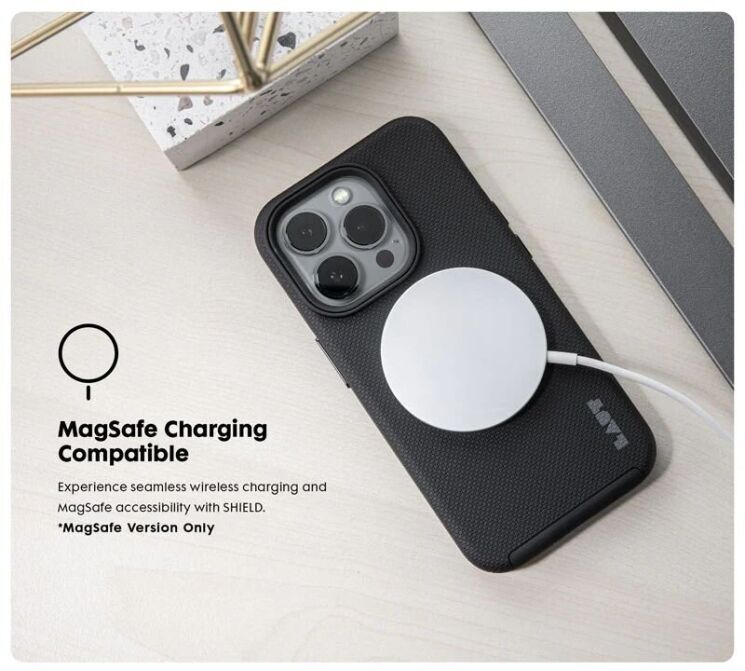 Защитный чехол Laut SHIELD MAGSAFE для Apple iPhone 15 Pro Max - Black: фото 8 из 9