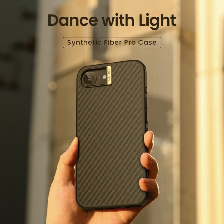 Защитный чехол NILLKIN Synthetic Fiber Pro для Apple iPhone 16e - Black: фото 5 из 12