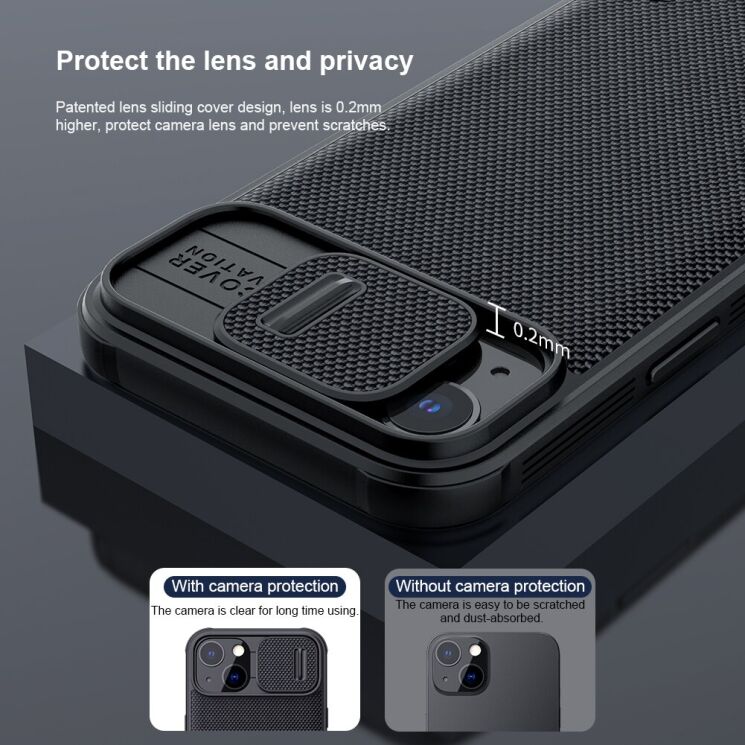 Защитный чехол NILLKIN Textured Case Pro для Apple iPhone 13 - Black: фото 8 из 17