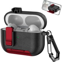 Захисний чохол Reframe Leather Texture для Apple AirPods Pro 2 - Black / Red: фото 1 з 7