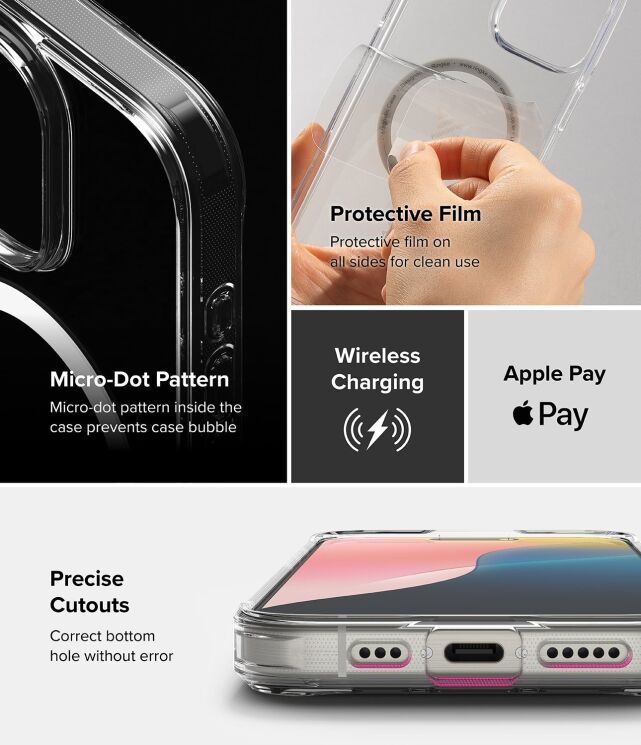 Защитный чехол Ringke Fusion Magnetic для Apple iPhone 16 Pro Max (8809961789489) - Clear: фото 16 из 16