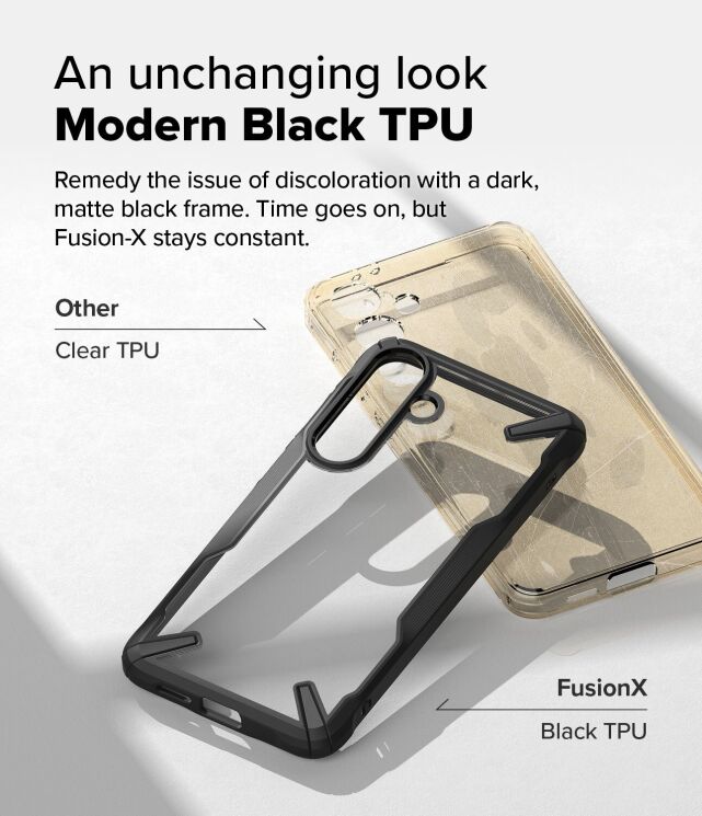 Захисний чохол Ringke Fusion X для Samsung Galaxy S25 Plus (S936) 8800274968660 - Black: фото 5 з 14