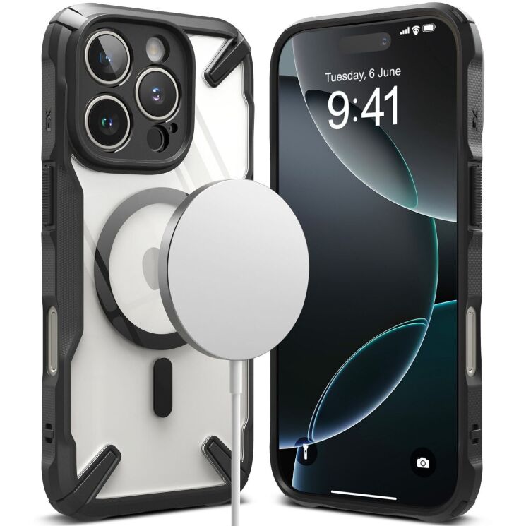 Защитный чехол Ringke Fusion X MagSafe для Apple iPhone 16 Pro Max (8800274962156) - Black: фото 1 из 16